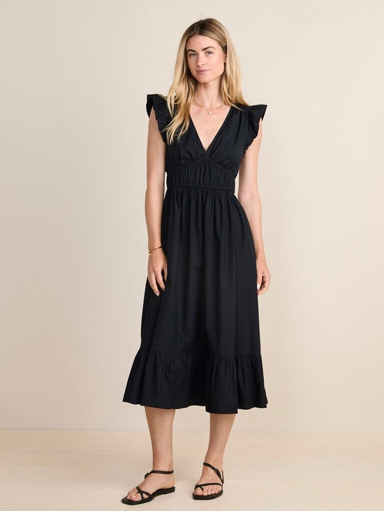 Vineyard Vines Dresses & Skirts - Vineyard Vines Black V-Neck Ruffle Midi Dress